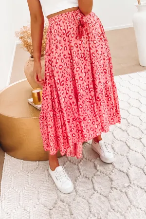 Mckenzie Maxi Skirt Pink Leopard