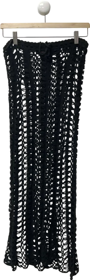 Misspap Black Crochet Maxi Skirt UK S