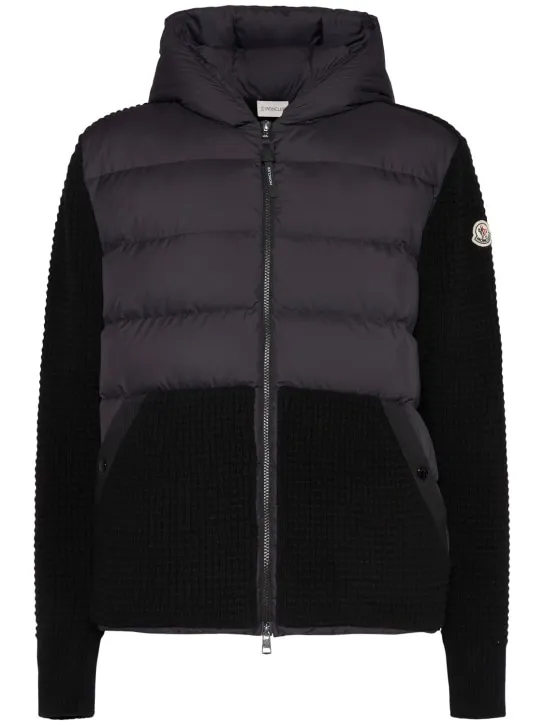 Moncler   Virgin wool &amp; cashmere down cardigan 