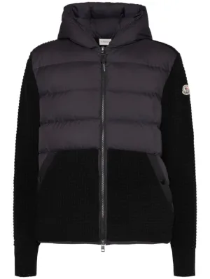 Moncler   Virgin wool &amp; cashmere down cardigan 