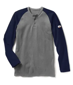 Navy-Gray Long Sleeve FR Two-Tone Henley T Shirt FR0401NV/GY