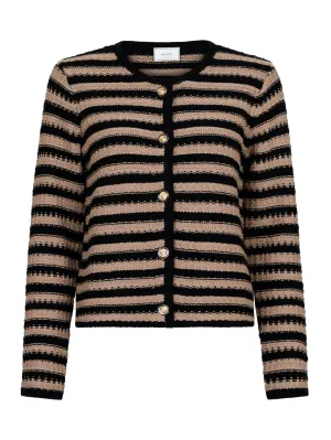 Neo NOir Limone Stripe Knit Jacket 160950 Taupe