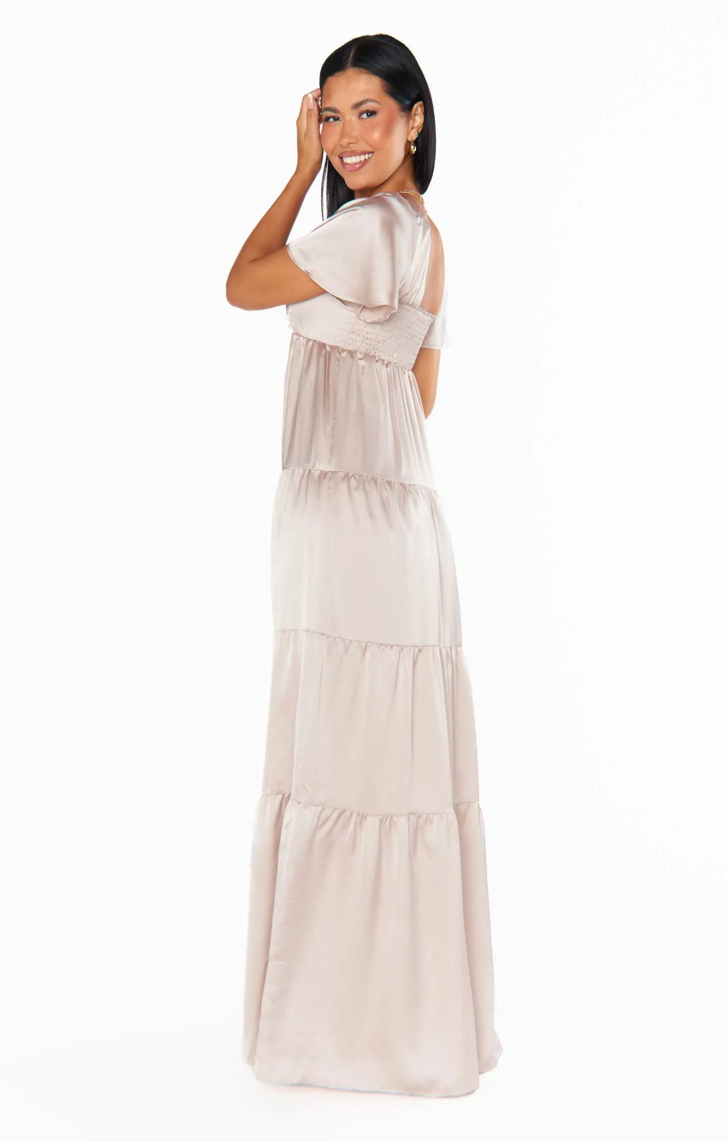 Nicole Maxi Dress ~ Show Me The Ring Luxe Satin