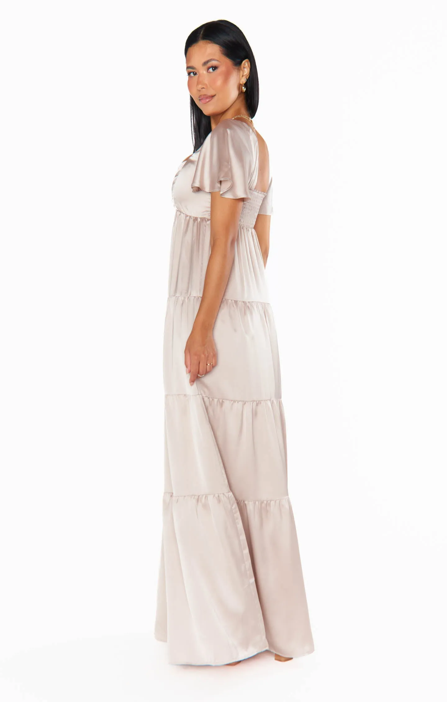 Nicole Maxi Dress ~ Show Me The Ring Luxe Satin