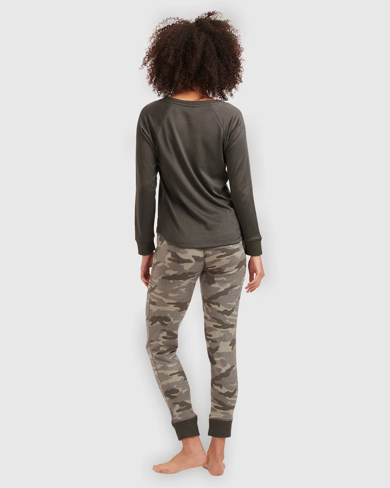 Olive Camo Hacci Long Sleeve PJ Set