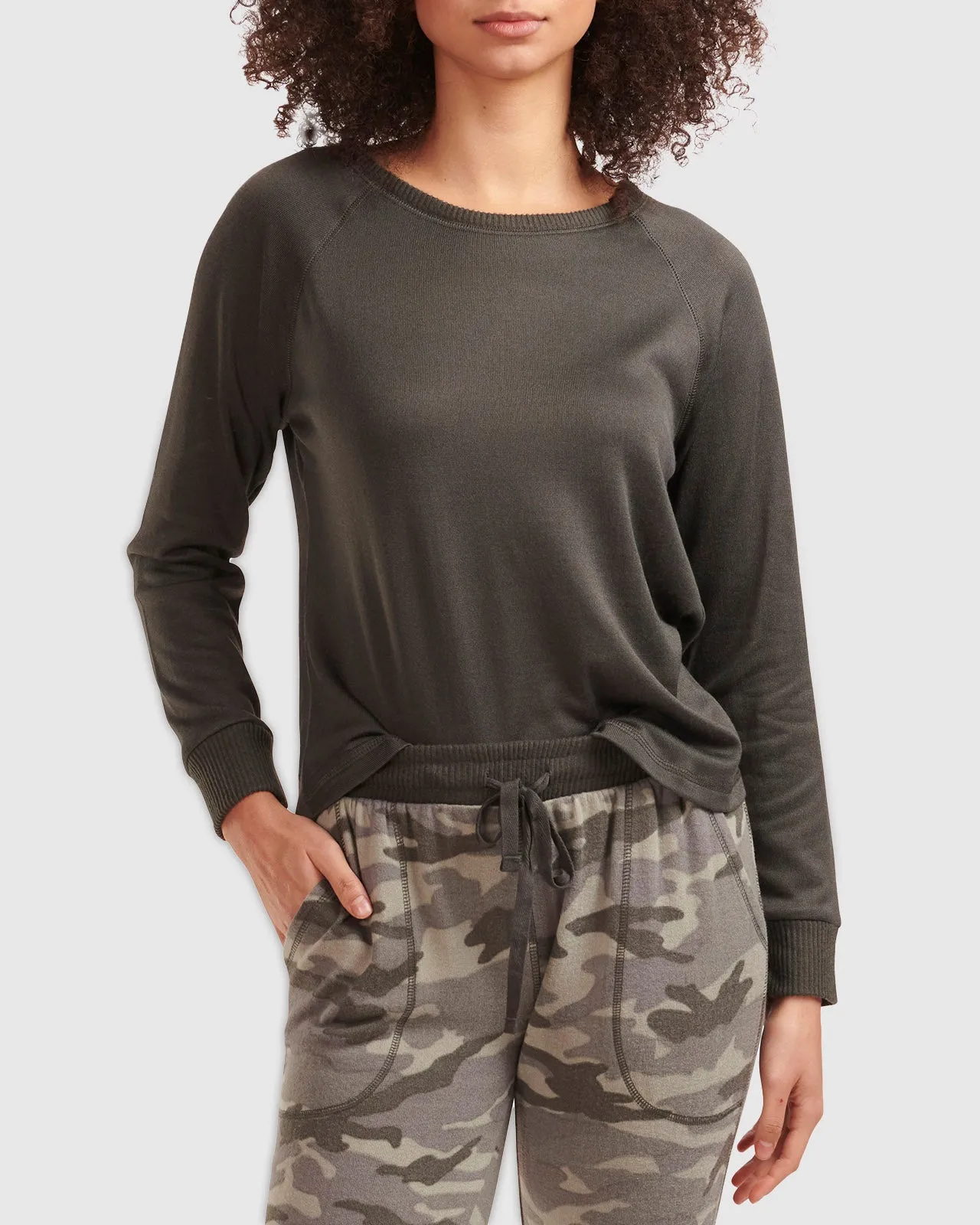 Olive Camo Hacci Long Sleeve PJ Set