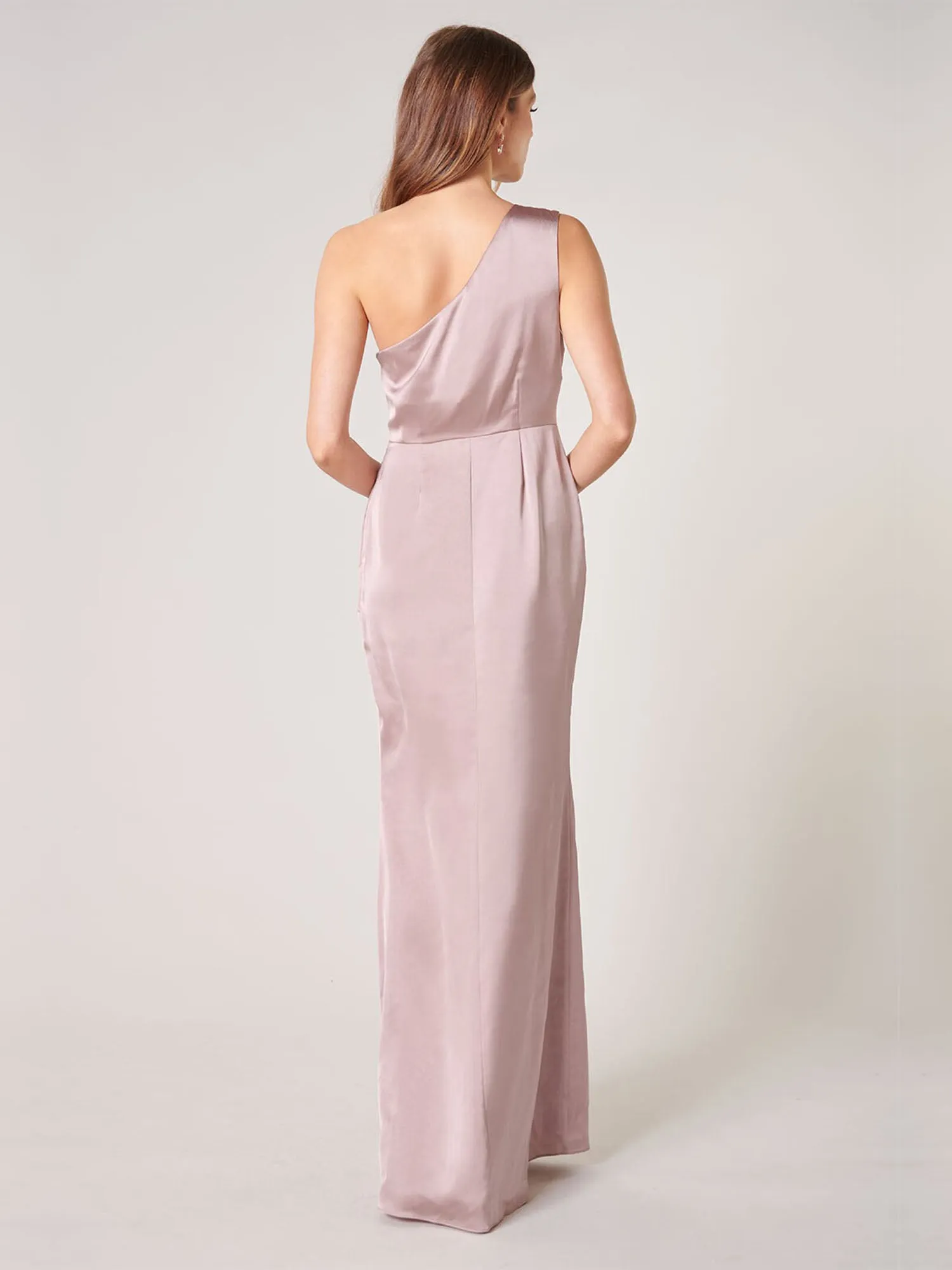 One Shoulder Pleat Detail Maxi Dress - Sugarlips