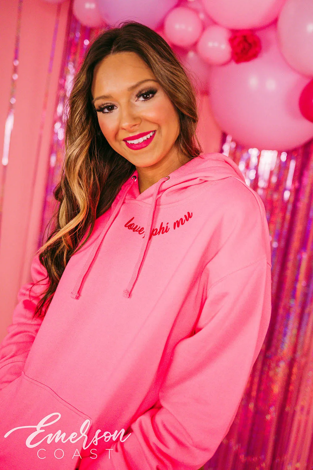 Phi Mu I Love Mu Say It Back Hot Pink Hoodie