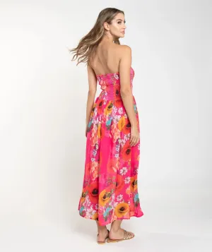 PIA ROSSINI COPACABANA MAXI DRESS-PINK FLORAL