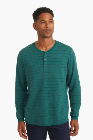 Ponderosa Pine Navy Stripe Double Knit Henley