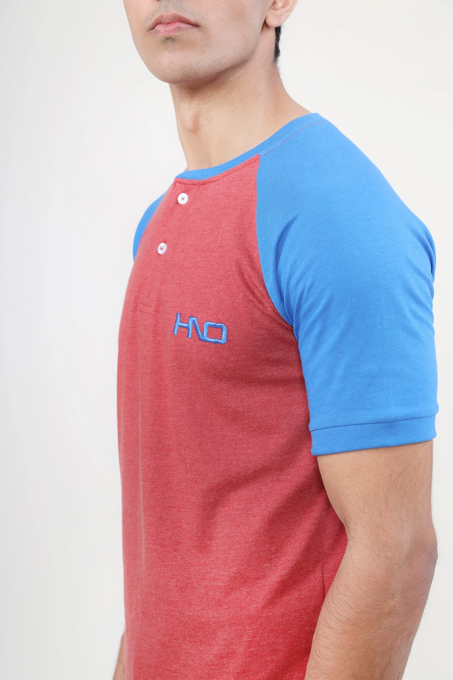 Raglan Sleeves Henley For Men