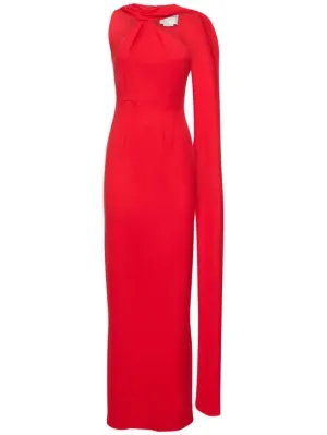 Roland Mouret   Asymmetric stretch cady maxi dress 