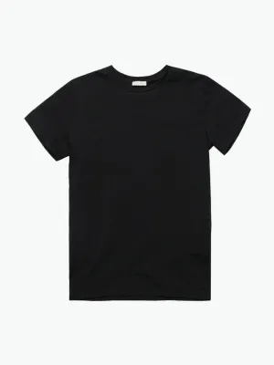 Roll Sleeve Crew Neck T-Shirt Black