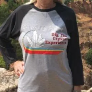 Ron Coleman Mining Dig the Crystal Experience Souvenir T shirt Gray Dark Gray Sleeve