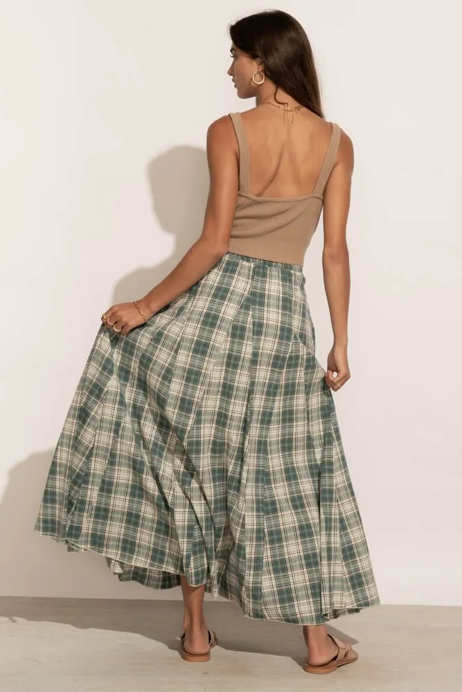 Sachi Plaid Skirt in Blue - FINAL SALE