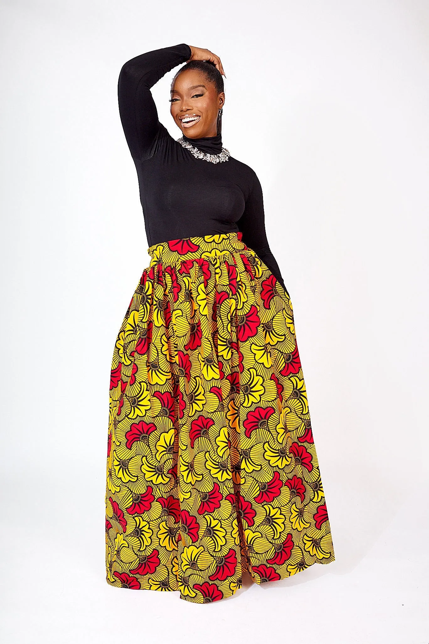 SALE KHANDI AFRICAN PRINT MAXI SKIRT