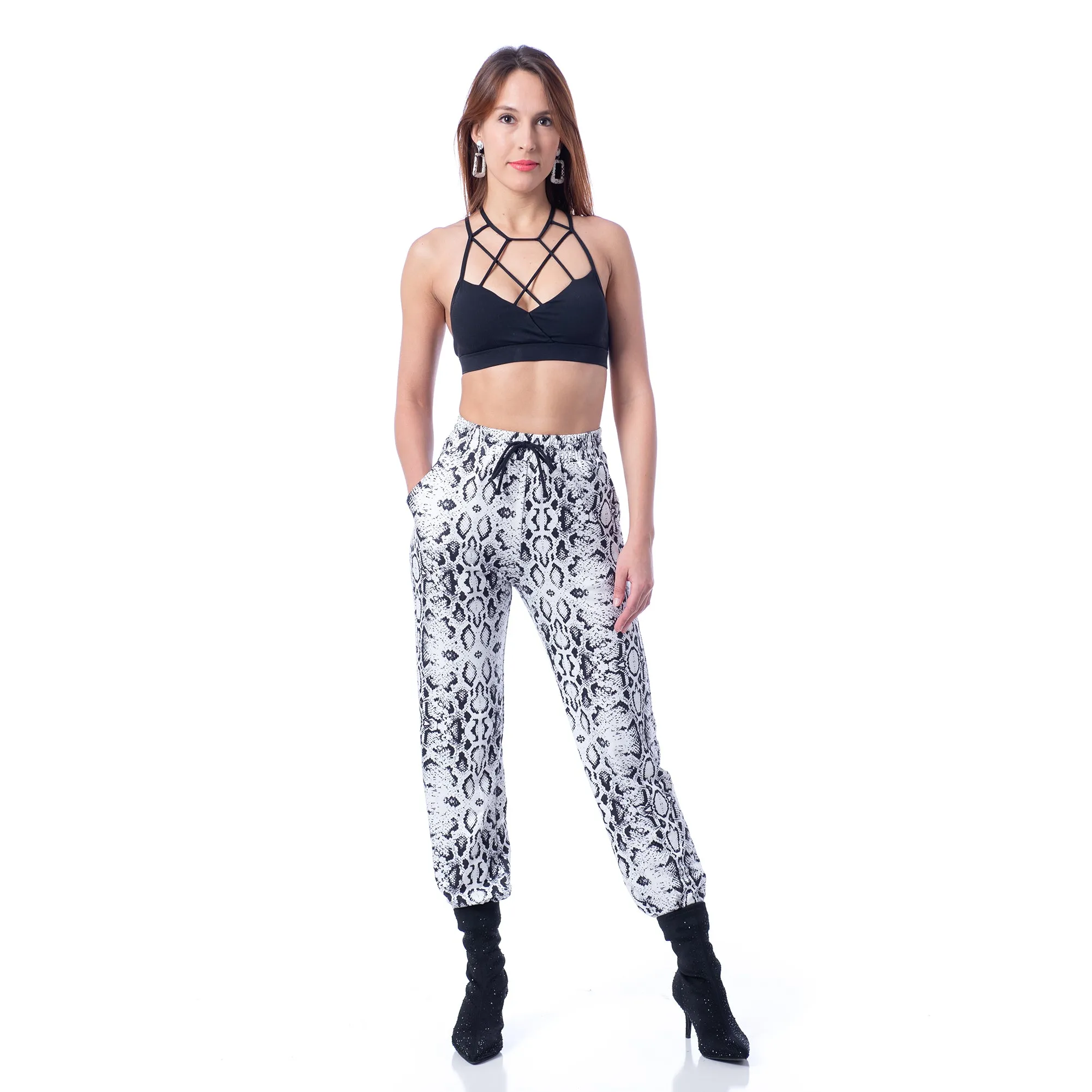 Snake-print Sweatpants