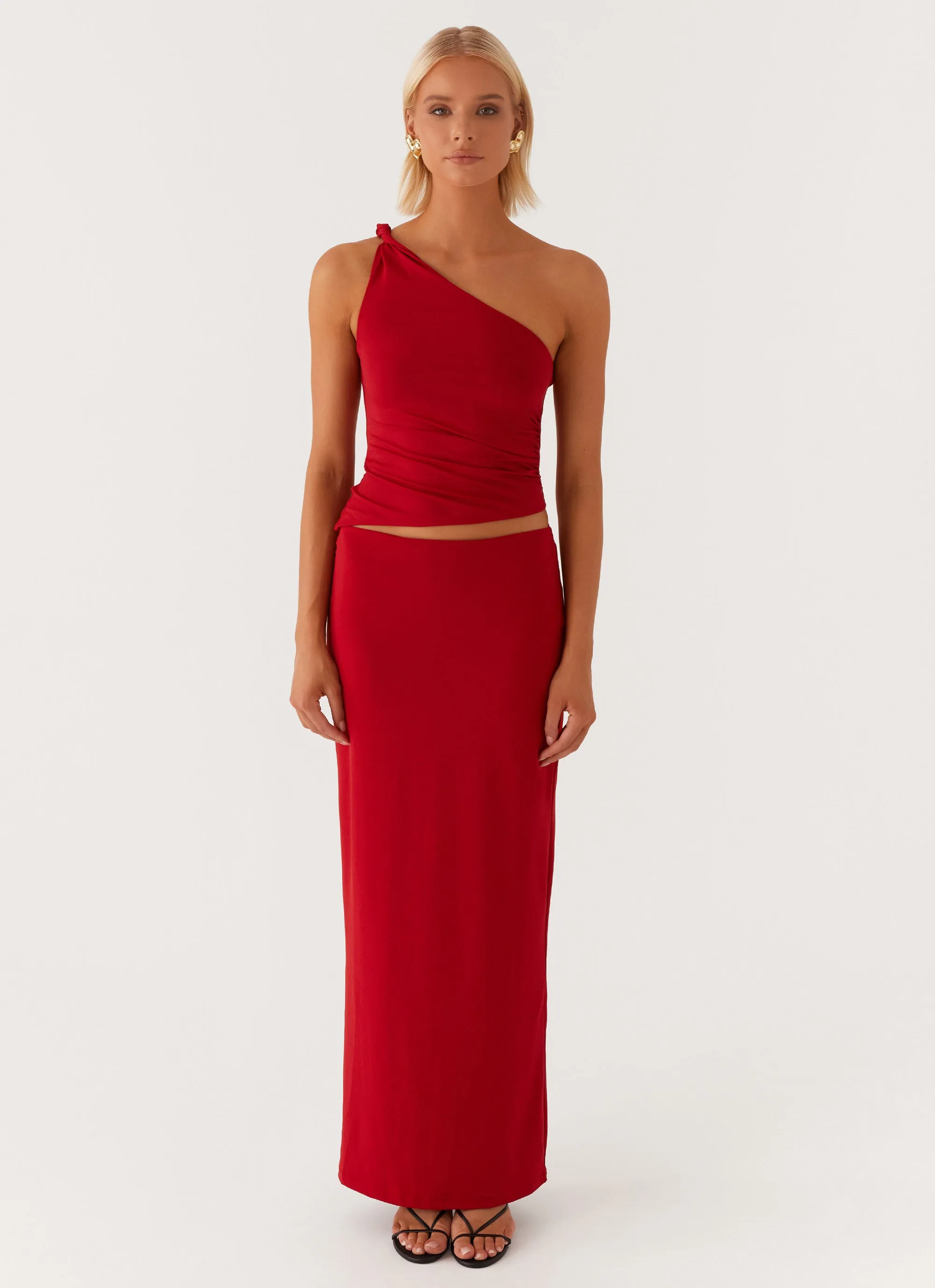 Solace Soul Maxi Skirt - Red