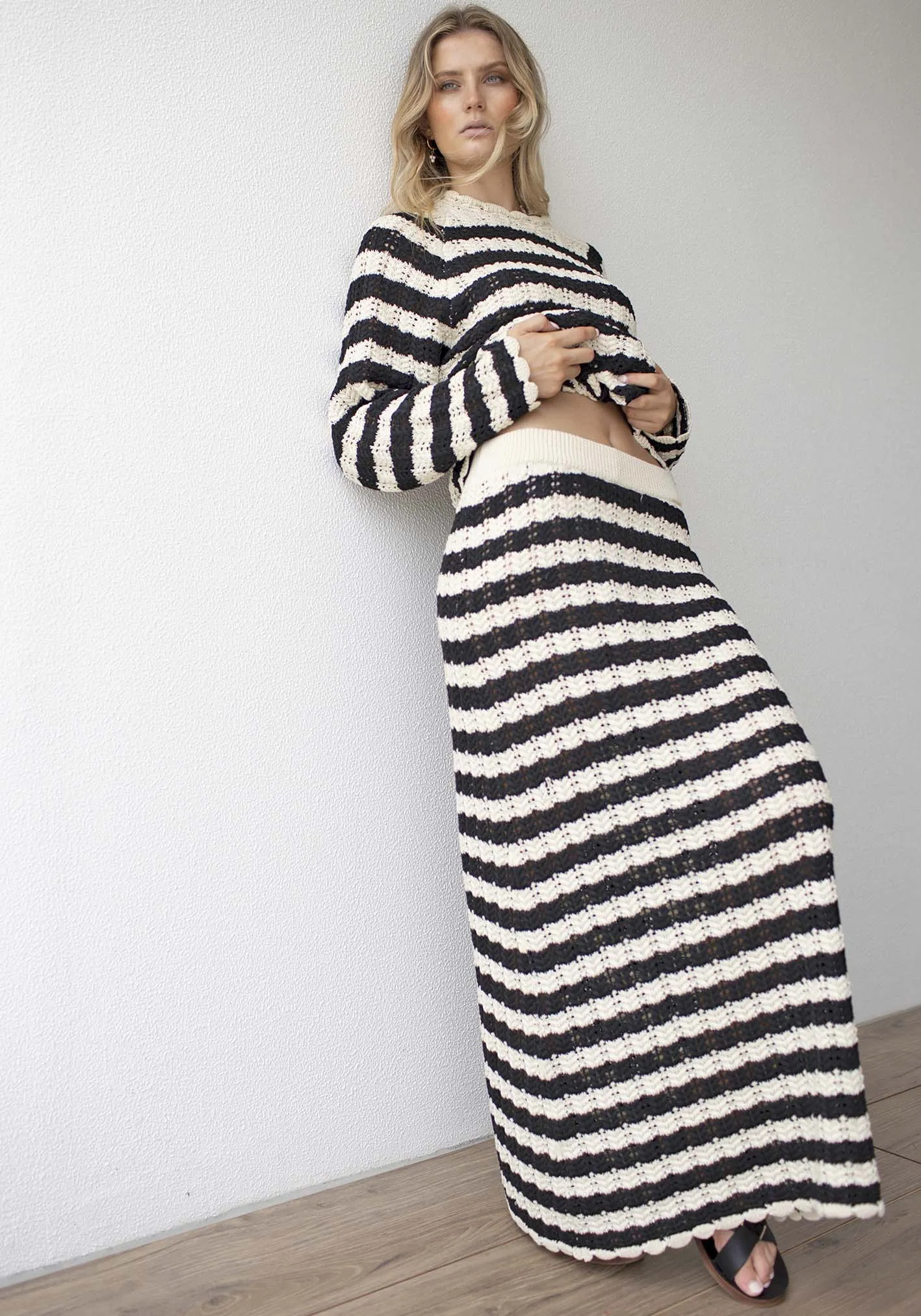 Songful Stripe Knit Skirt