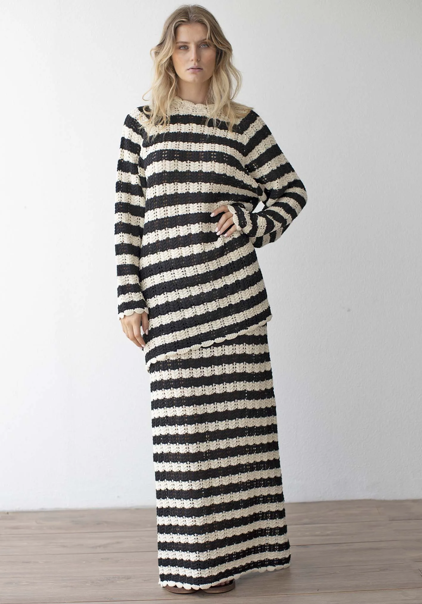 Songful Stripe Knit Skirt