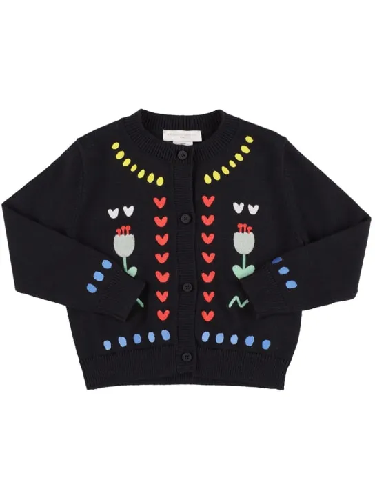 Stella McCartney Kids   Organic cotton &amp; wool knit cardigan 