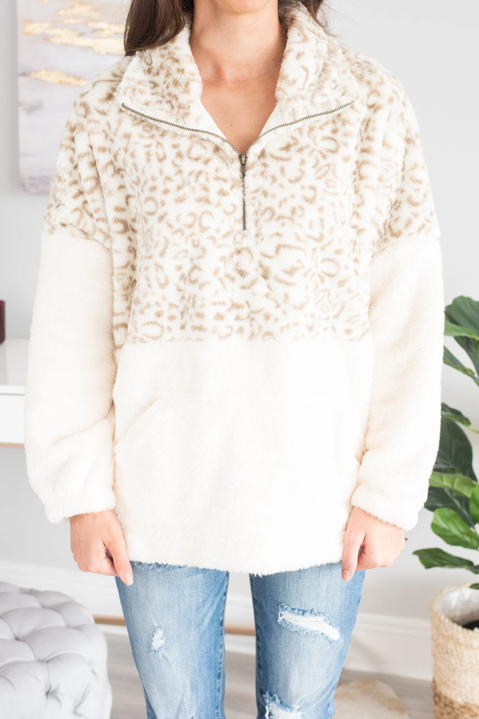 Still Believe Cream Leopard Pullover