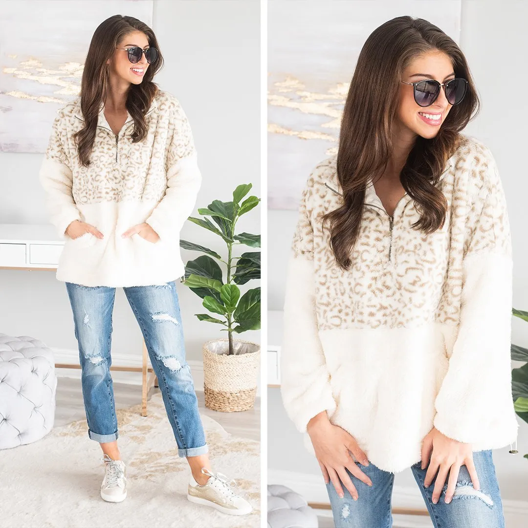 Still Believe Cream Leopard Pullover