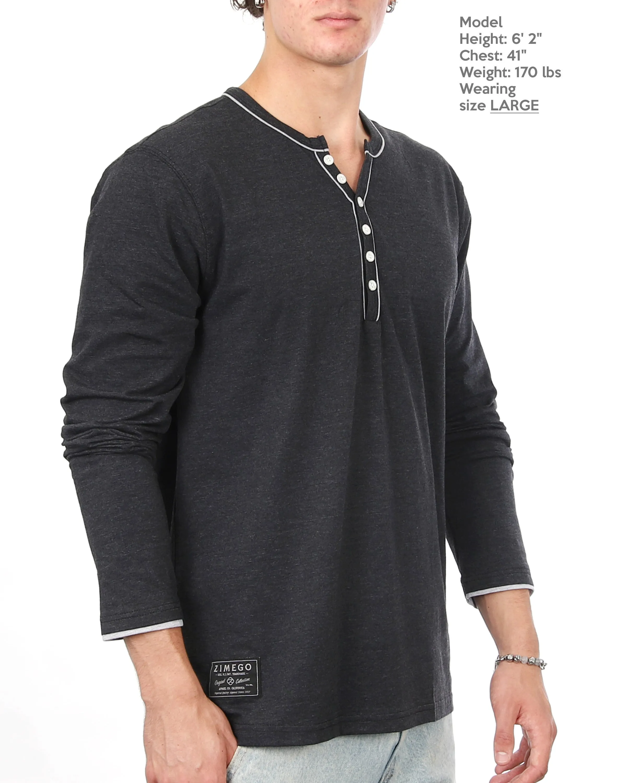 Stretch Long Sleeve Casual Button Henley Fashion Shirts