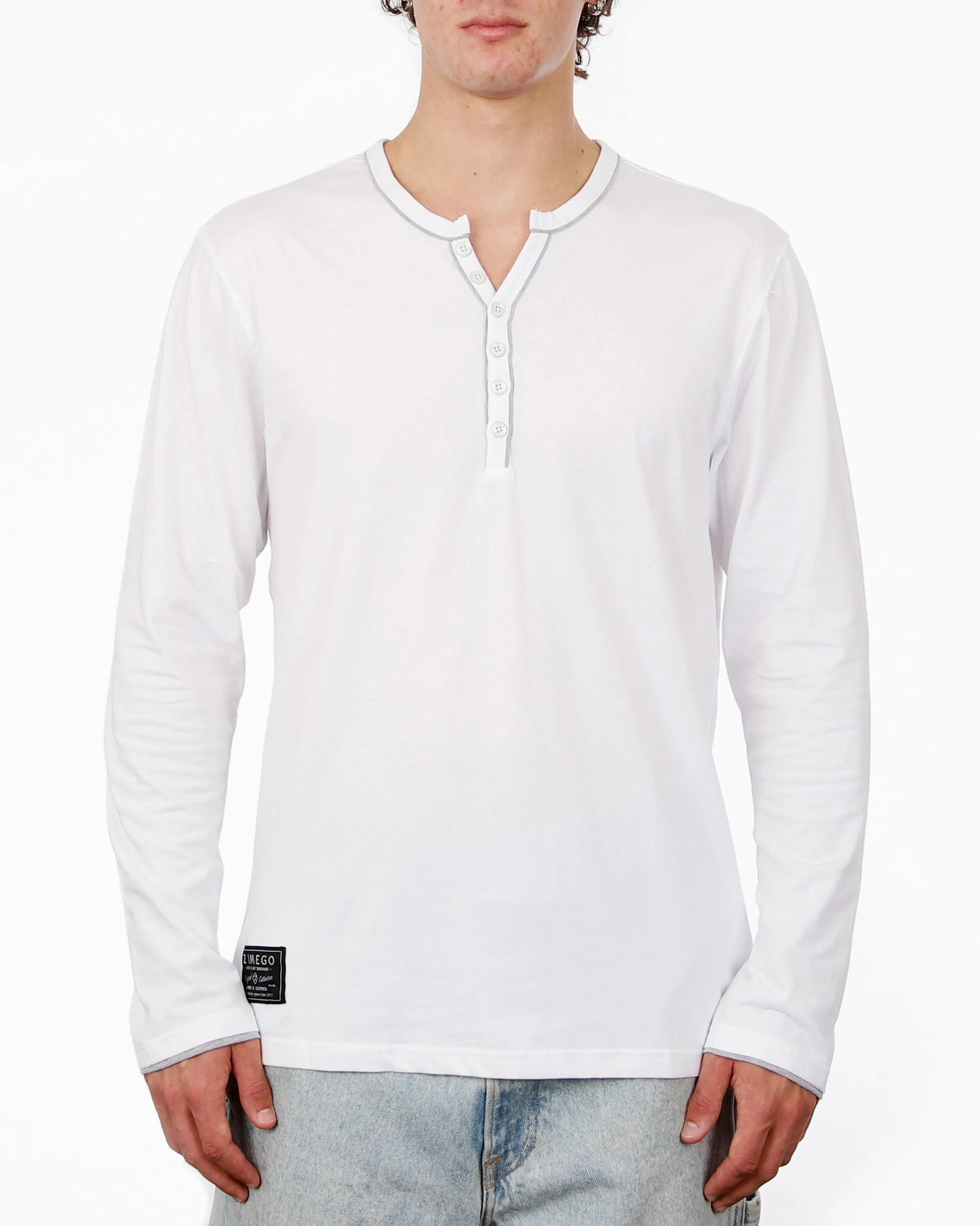 Stretch Long Sleeve Casual Button Henley Fashion Shirts