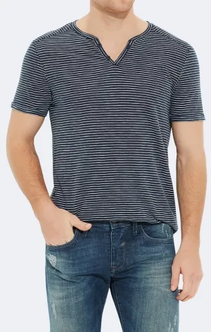 STRIPED HENLEY TEE