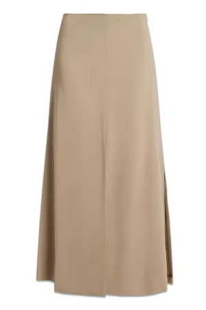 Taupe Vented Maxi Skirt