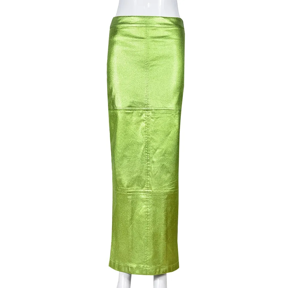 TEEK - Magical Metallic Slim Maxi Skirts