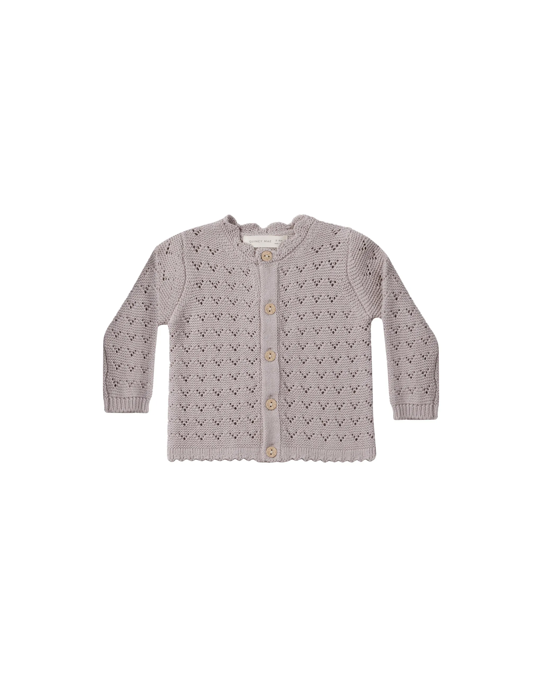 The Scalloped Cardigan by Quincy Mae - Lavender - KIDS