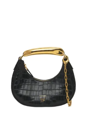 Tom Ford   Mini Bianca croc embossed shoulder bag 