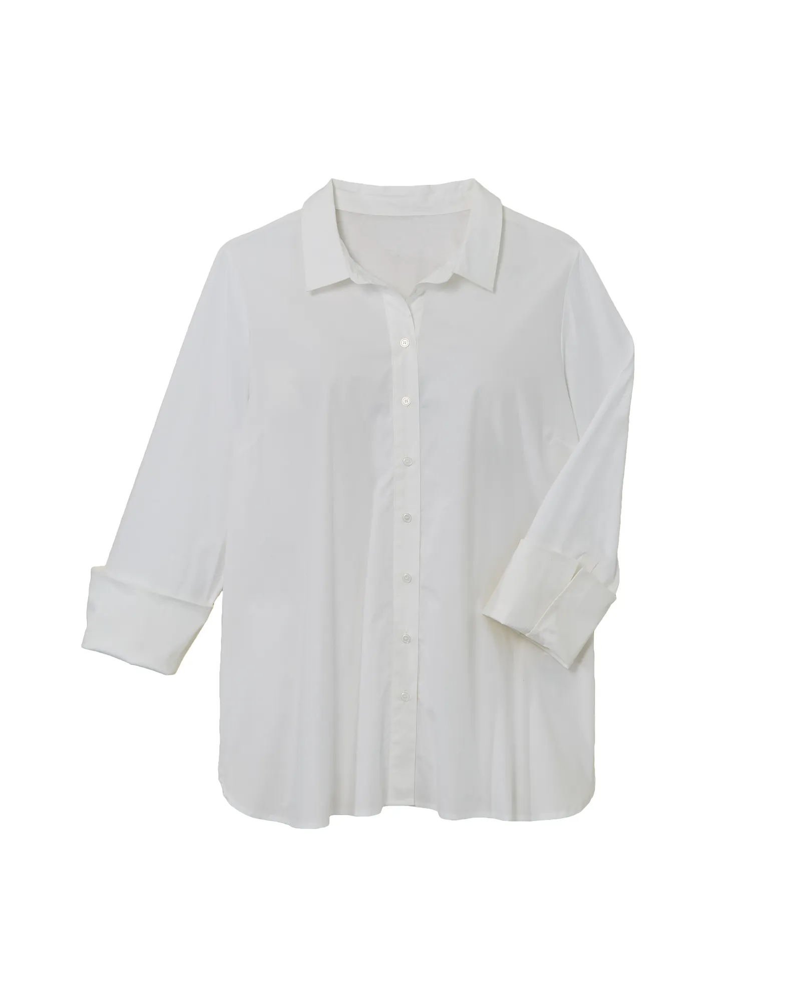 Veronica Mixed Media Button Down | White