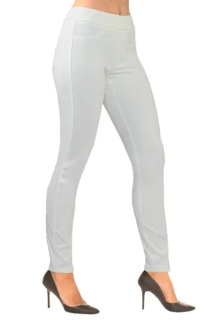 WHITE DENIM PULL ON TROUSERS SAGE LIOR PANTS WOMEN'S