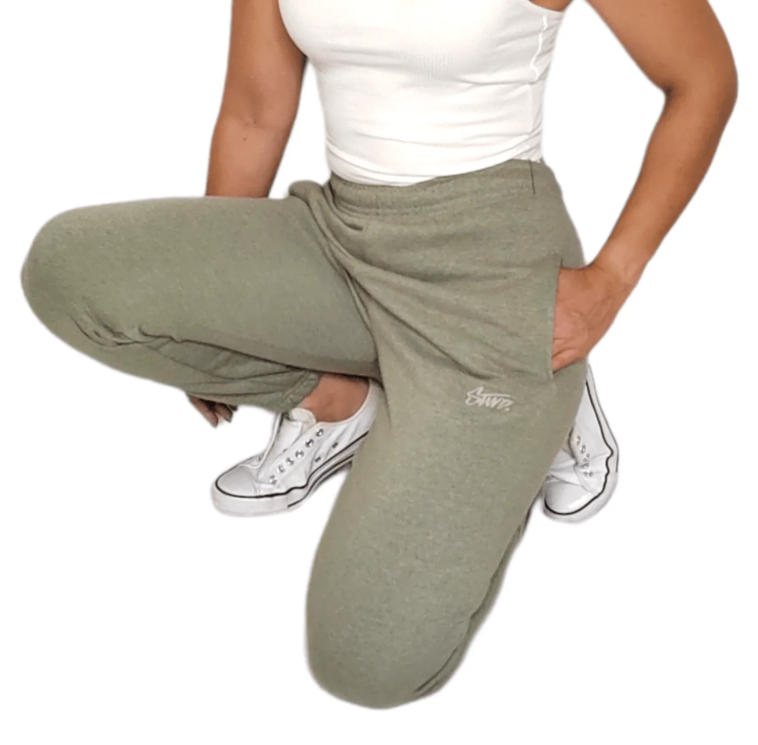 Women Sweatpants - Oil Green