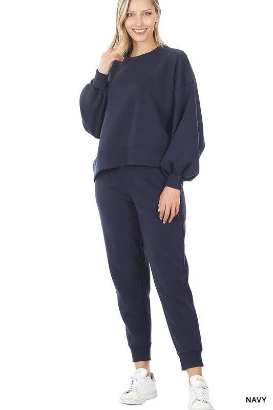 Zenana Sweatshirt and Sweatpants Set