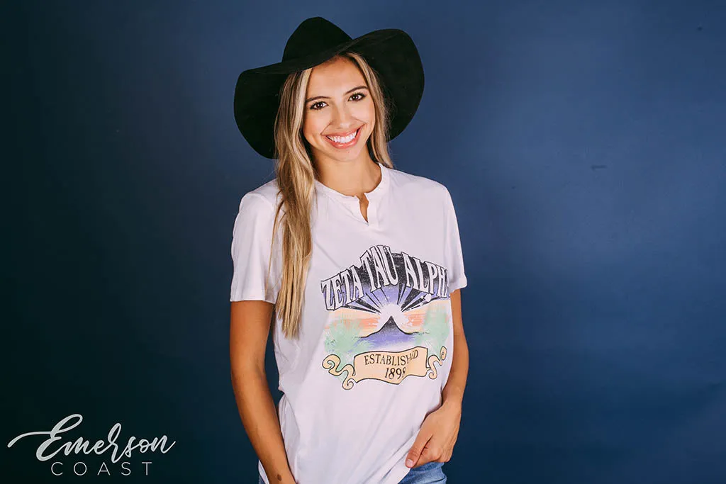 Zeta Tau Alpha Retro PR Notch Tee