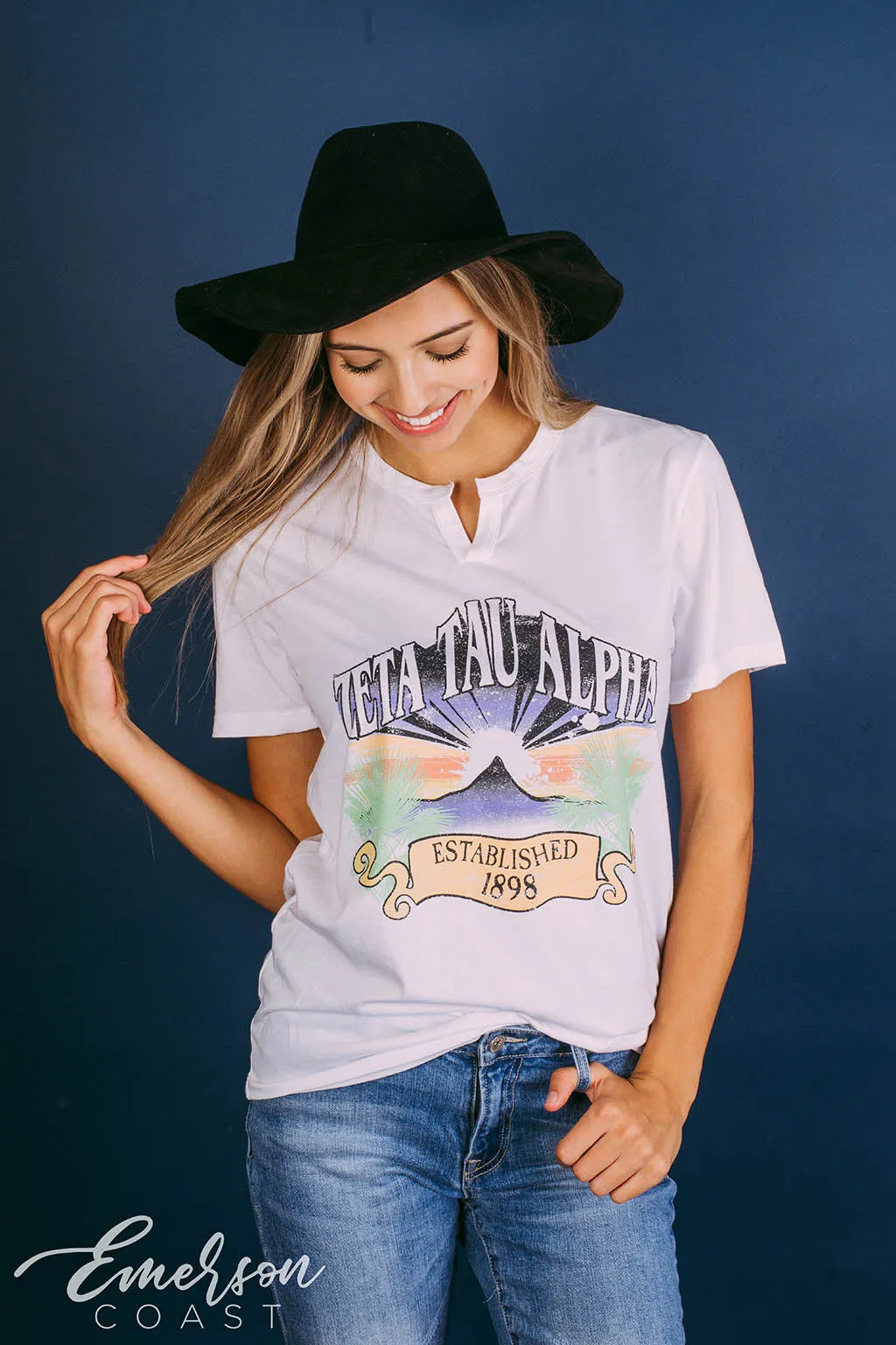 Zeta Tau Alpha Retro PR Notch Tee